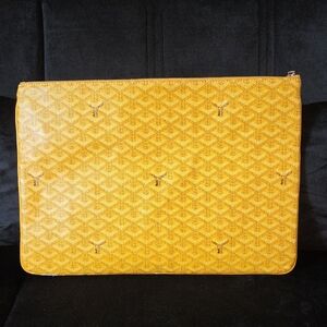 Goyard Yellow Patterned Zip Clutch